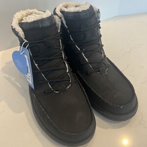 AUTHENTIC Hey Dude Bradley Classic Cozy Boot Size 12 (fit 11) Black Brand New!